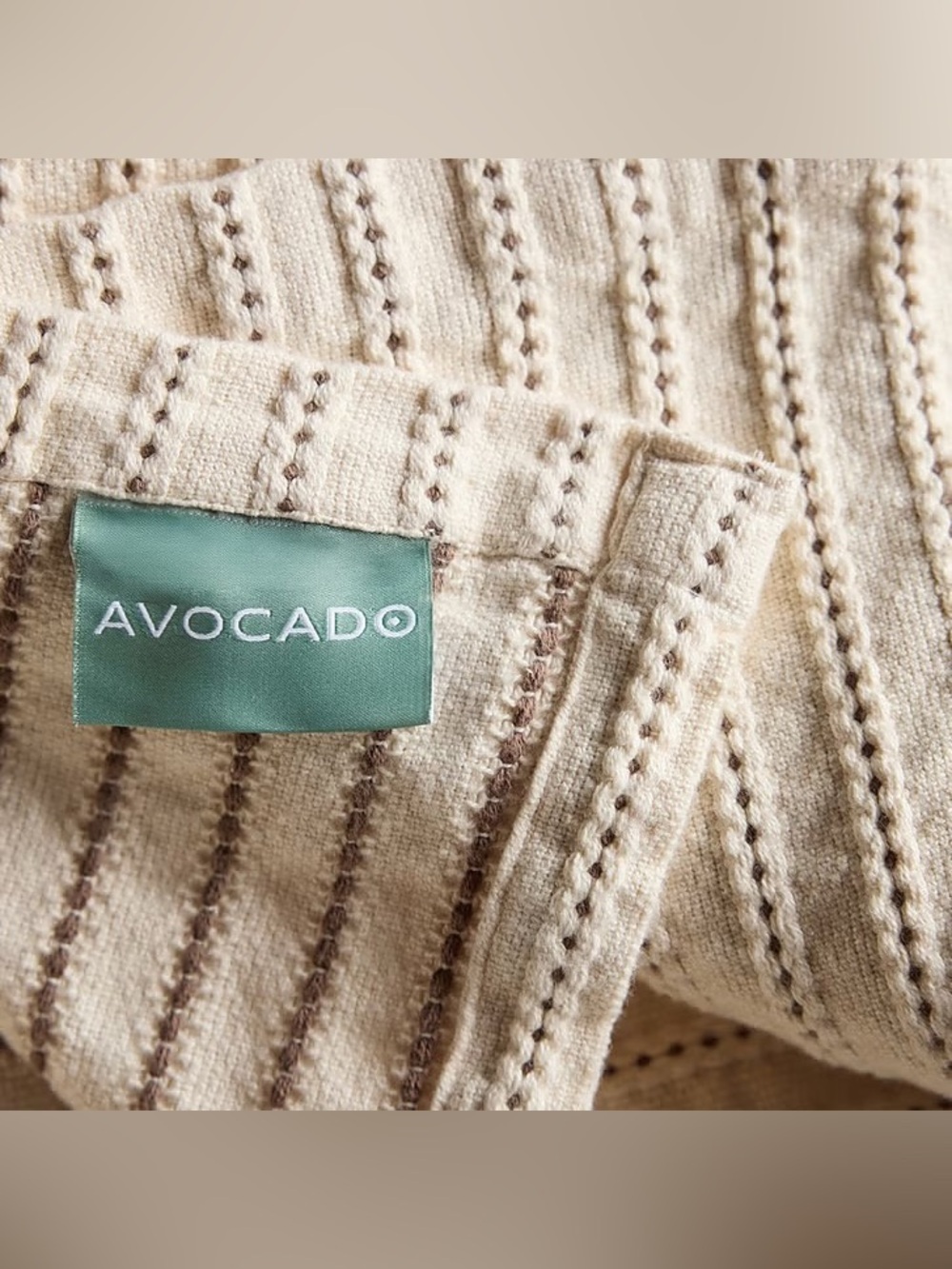 Avocado Organic Cotton Taupe Throw Blanket 60x70 NEW